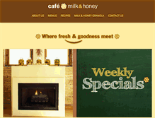 Tablet Screenshot of milkandhoneycafe.com